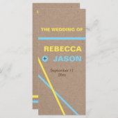 Moderne typografie & strepen bruiloft programma programmakaart (Voorkant / Achterkant)