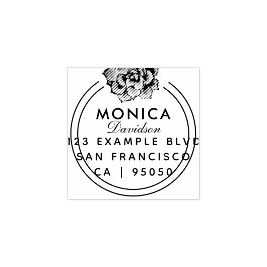 Moderne typografie | Succulent retouradres Rubberstempel (Afrduk)
