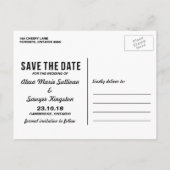 Moderne Typografie Sunset Ombre Save the Date Aankondigingskaart (Achterkant)