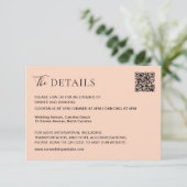 Moderne Typografie Sunset QR Code Trouwdetails Informatiekaartje (Staand voorkant)