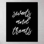 Moderne typografie Sweet en behandelt trouwbord Poster (Voorkant)