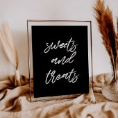 Moderne typografie Sweet en behandelt trouwbord Poster
