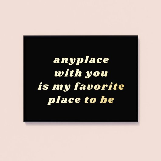 Moderne Typografie Sweet Romantic Black + Gold Folie Afdrukken