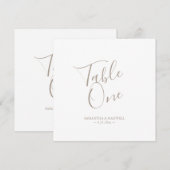 Moderne typografie tafelnummer bruiloft (Voorkant / Achterkant)