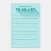 Moderne typografie Teal Takenlijst Post-it® Notes (Voorkant)