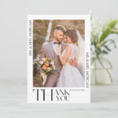 Moderne Typografie Tekst en Foto | Bruiloft Bedankkaart (Staand voorkant)