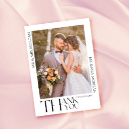 Moderne Typografie Tekst en Foto | Bruiloft Bedankkaart