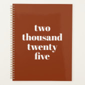 Moderne typografie terracotta aangepaste jaar teks planner (Voorkant)