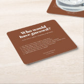 Moderne Typografie Terracotta Bruiloft Leuke Feite Kartonnen Onderzetters (Schuin)