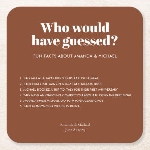 Moderne Typografie Terracotta Bruiloft Leuke Feite Kartonnen Onderzetters