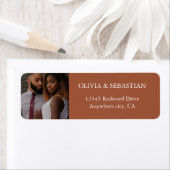 Moderne Typografie Terracotta Foto Retouradres Etiket (Insitu)