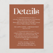Moderne typografie Terracotta huwelijksdetails Informatiekaartje (Voorkant)