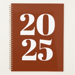 Moderne typografie terracotta op maat jaar monogra planner