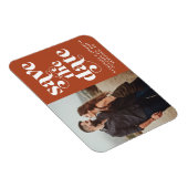 Moderne Typografie Terracotta Photo Save the Date Magneet (Rechterzijde)