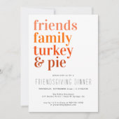 Moderne typografie | Thanksgiving dinerfeest Kaart (Voorkant)