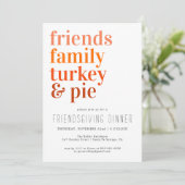 Moderne typografie | Thanksgiving dinerfeest Kaart (Staand voorkant)