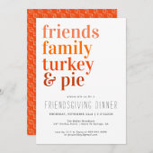 Moderne typografie | Thanksgiving Dinner Party Kaart (Voorkant / Achterkant)