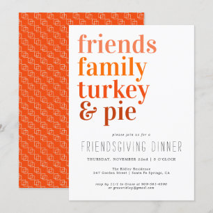 Moderne typografie Thanksgiving Dinner Party Kaart