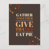 Moderne typografie Thanksgiving Feestdagenkaart (Voorkant)