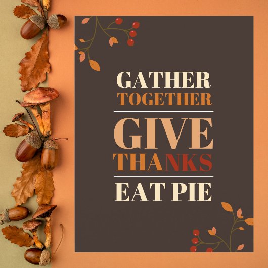 Moderne typografie Thanksgiving Feestdagenkaart