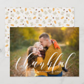 Moderne Typografie Thanksgiving Foto Feestdagenkaart (Voorkant / Achterkant)