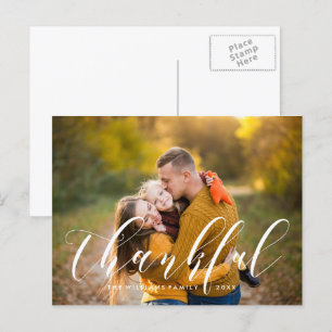 Moderne Typografie Thanksgiving Foto Feestdagenkaart