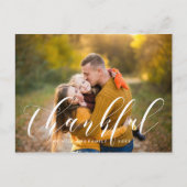 Moderne Typografie Thanksgiving Foto Feestdagenkaart (Voorkant)