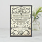  moderne typografie Ticket Wedding Invite Kaart (Staand voorkant)
