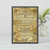 moderne typografie Ticket Wedding Invite Kaart (Staand voorkant)