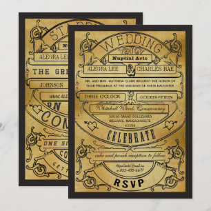  moderne typografie Ticket Wedding Invite Kaart