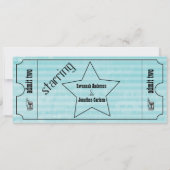  moderne typografie Ticket Wedding Invite Kaart (Achterkant)