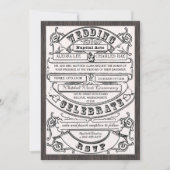 moderne typografie Ticket Wedding Invite Kaart (Voorkant)