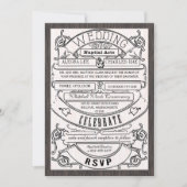  moderne typografie Ticket Wedding Invite Kaart (Voorkant)