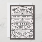  moderne typografie Ticket Wedding Invite Kaart (Achterkant)