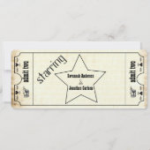 moderne typografie Ticket Wedding Kaart (Achterkant)