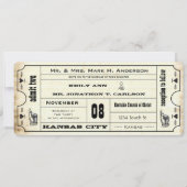  moderne typografie Ticket Wedding Kaart (Voorkant)
