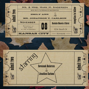  moderne typografie Ticket Wedding Kaart
