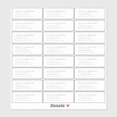 Moderne typografie transparant retouradreslabel sticker (Vel)