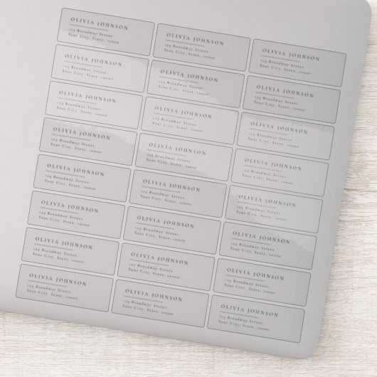 Moderne typografie transparant retouradreslabel sticker (Detail)