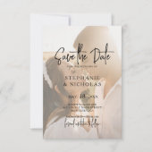 Moderne typografie Transparante foto Bruiloft Save The Date (Voorkant)