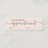 Moderne typografie trendy blush roze afspraak mini visitekaartje (Voorkant)