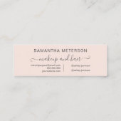Moderne typografie trendy blush roze afspraak mini visitekaartje (Achterkant)