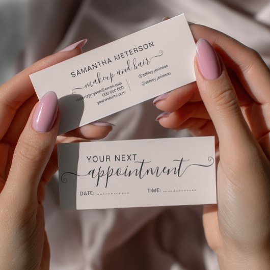 Moderne typografie trendy blush roze afspraak mini visitekaartje