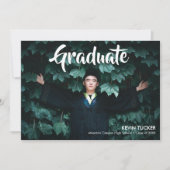 Moderne Typografie Trendy Boys Foto Afstuderen Aankondiging (Voorkant)