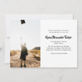 Moderne Typografie Trendy Boys Foto Afstuderen Aankondiging (Achterkant)