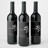 Moderne Typografie Trouwdatum Wijn Etiket (Flessen)
