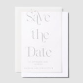 Moderne Typografie Trouwen Save the Date Overlay Vellum Uitnodigingen (Offset)