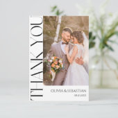 Moderne Typografie Trouwfoto Bedankkaart (Staand voorkant)
