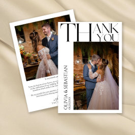 Moderne Typografie Trouwfoto Bedankkaart