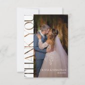 Moderne typografie trouwfoto bedankkaart (Voorkant)